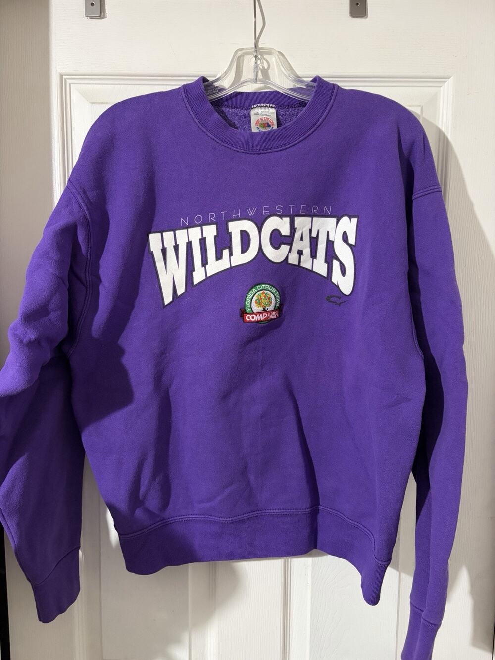 Vtg 90s Northwestern Wildcats CompUSA Citrus Bowl Sweatshirt Sz L